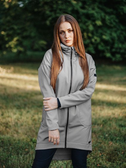 Šedý oversoze kabátek