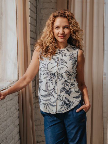 Dámský lněný top Elara