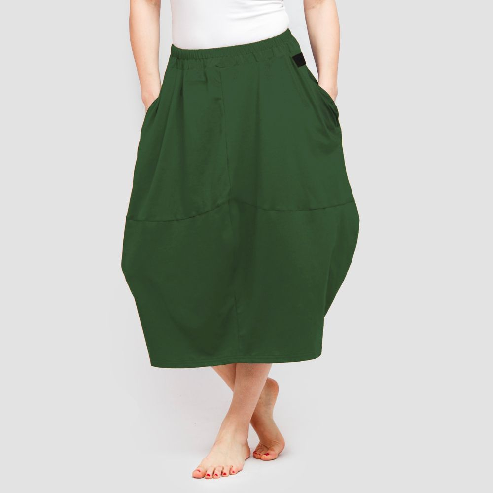 Zelená sukně s kapsami (Velikost L/XL)