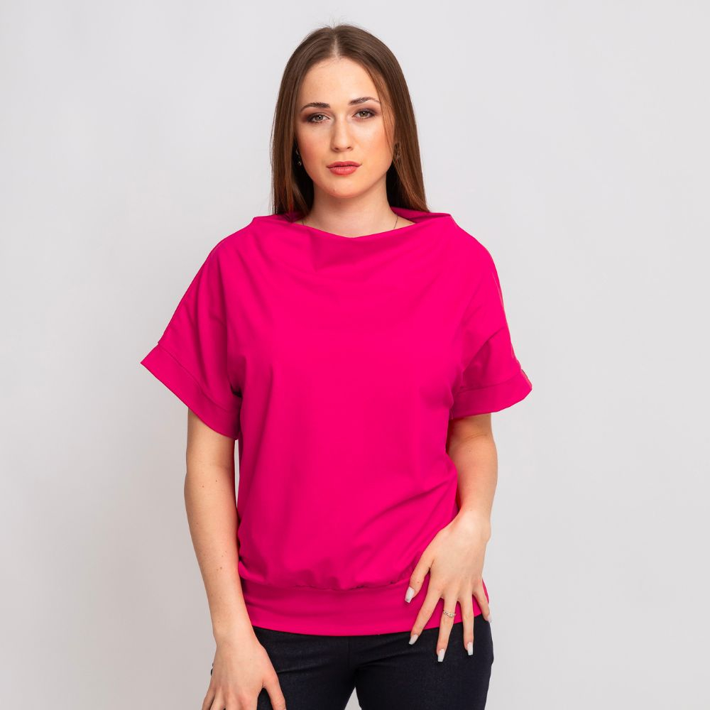 Dámský fuchsiový top se stojáčkem (Velikost L/XL)