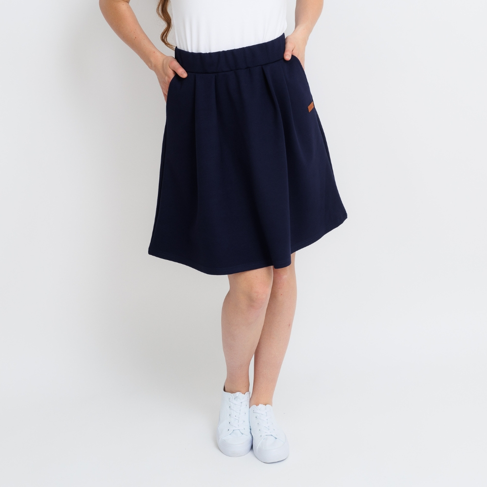 Dámská navy punta skládaná sukně (Velikost M)