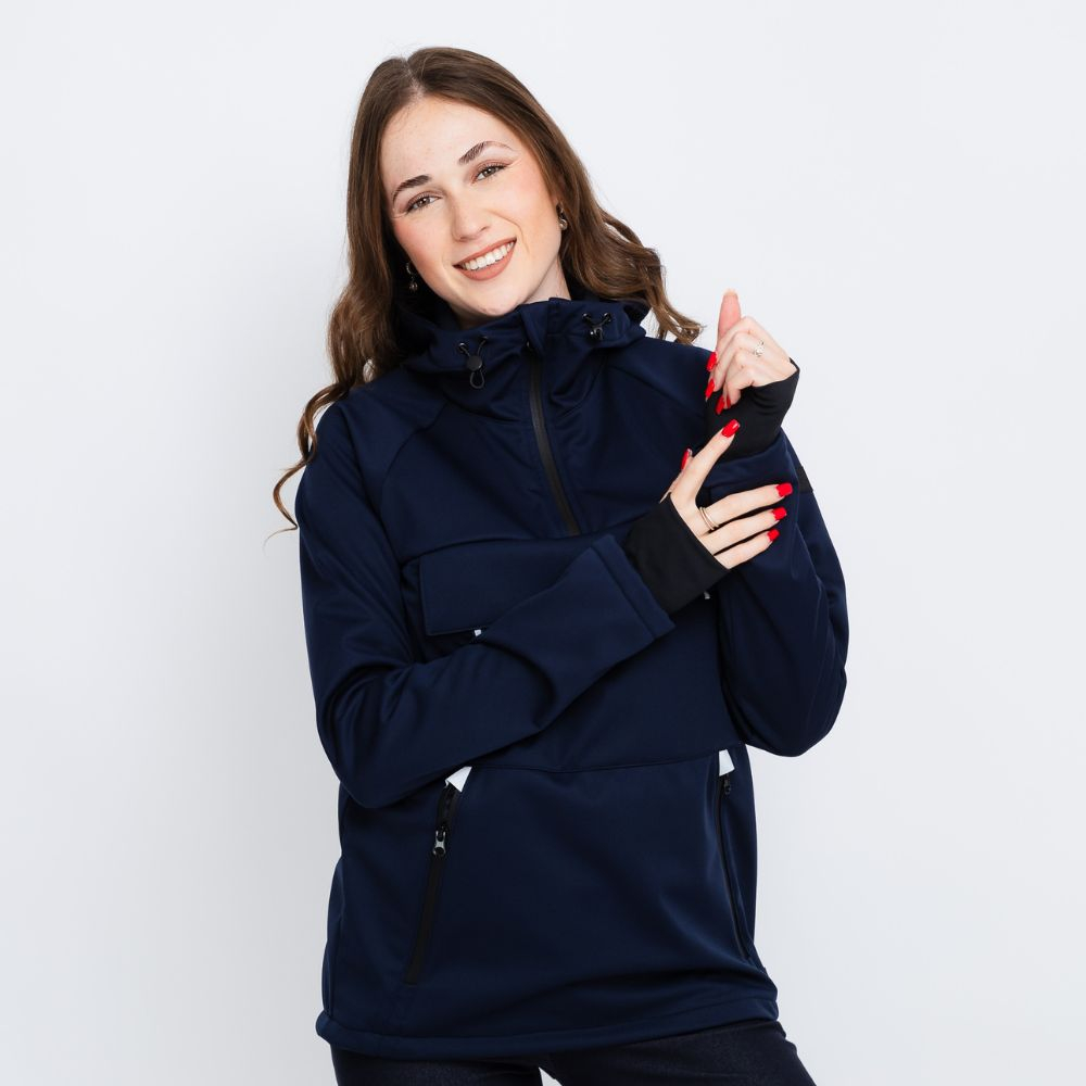 Dámská navy softshell bunda (Velikost M)