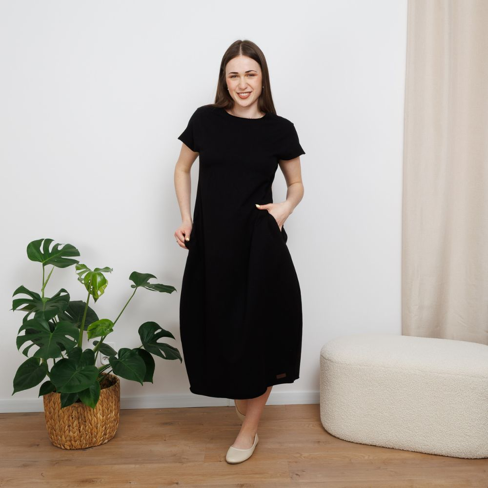 Šaty Raindrop Long Day Black (Velikost M)