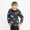 Dětská černá funkční mikina se zvířátky (Velikost 98/104)
