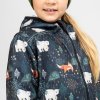 Černá softshell bunda se zvířátky (Velikost 98/104)