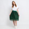 Krátká zelená tylová řasená sukně (Velikost L/XL)