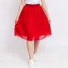 Krátká červená tylová řasená sukně (Velikost L/XL)