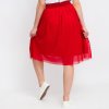 Krátká červená tylová řasená sukně (Velikost L/XL)