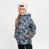 Softshell bunda s petrolejovými kvítky 30/15 (Velikost 98/104)