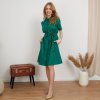 Dámské smaragdové košilové šaty (Velikost M)