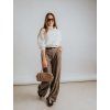 Wide kalhoty Brown Melange 5