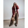 Wide kalhoty Brown Melange 7