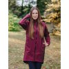 Vínový oversize kabátek
