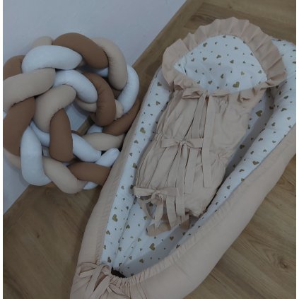 Výbavička zlaté srdce a béžová