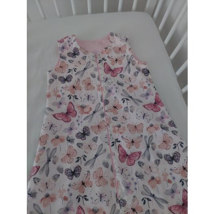 Spací vak motýle/bledoružová