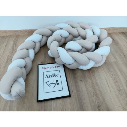 Pletenec béžovo biely