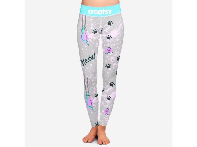 Látka na legíny - kočky