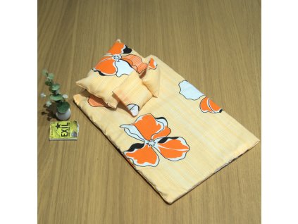 lozni souprava velka oranzove kvety1