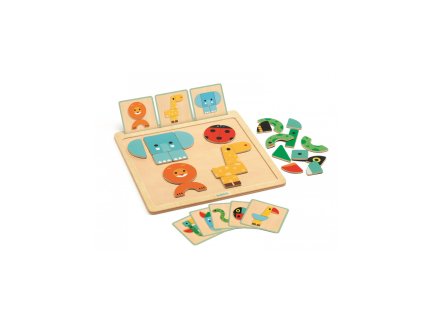 1500 1 vkladaci puzzle obliceje zviratek djeco