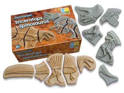 Yellow door - kostry Triceratops & Spinosaurus