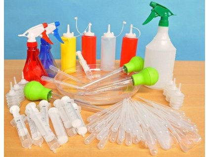 Sada pomůcek na pokusy, malování a sensory play