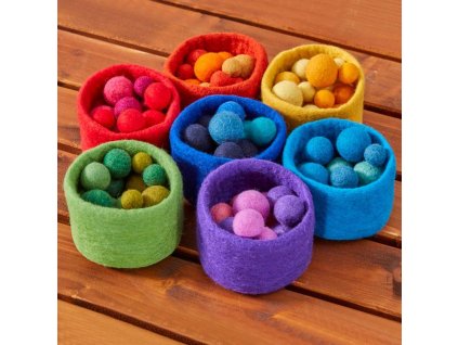 Duhové plstěné misky a kuličky