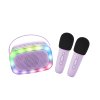 lalar karatwo wlights purple bluetooth karaoke party set 2 mikrofony purple 01