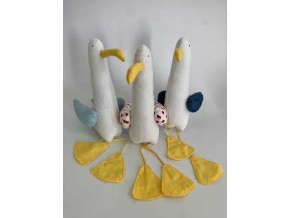 Čajka -malá handmade dekorácia