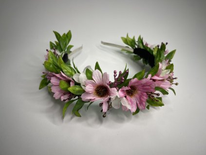 dop9 handmade doplnky doplnky do vlasov kvetinova celenka ruzova sikovny obchodik