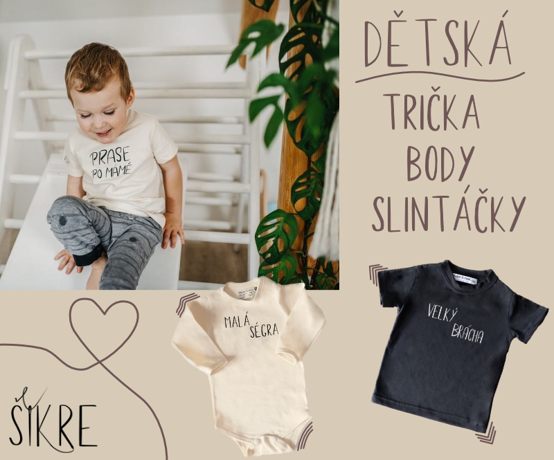 Dětské oblečení a doplňky s autorskými potisky