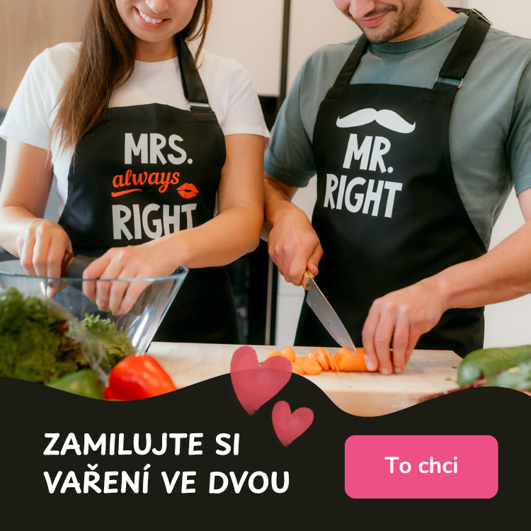 Kuchyňské zástěry Mr. a Mrs. Right
