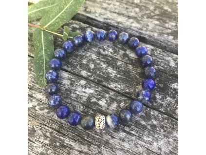 Meditace a hluboký klid - náramek z lapis lazuli a bodhi