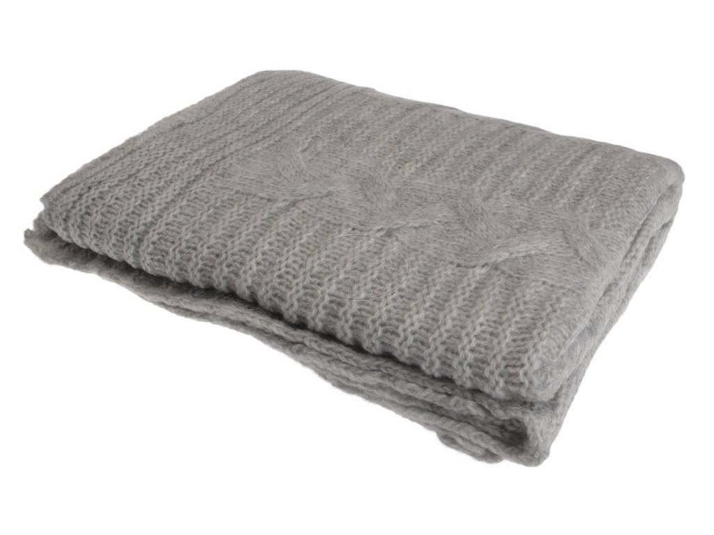 Pletená deka šedá