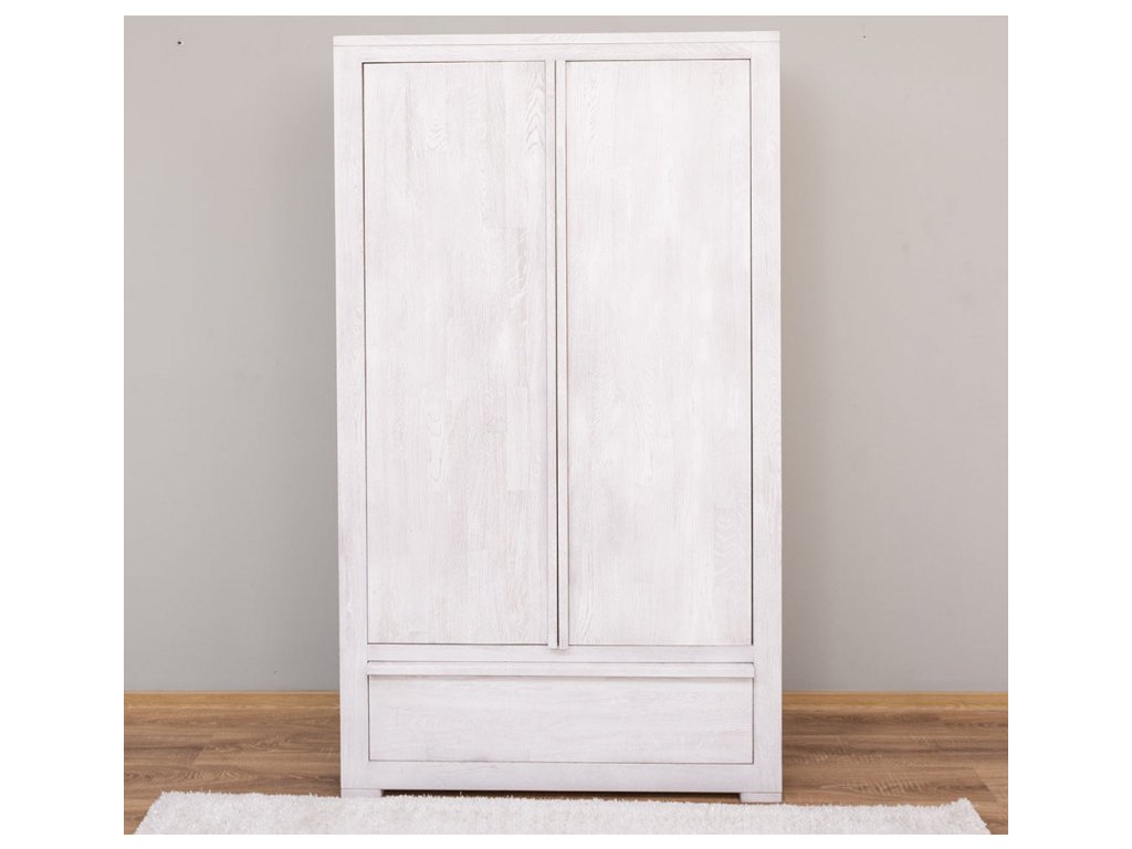 2 doors wild oak wardrobe drawer on metal rail color p080 deep brushed