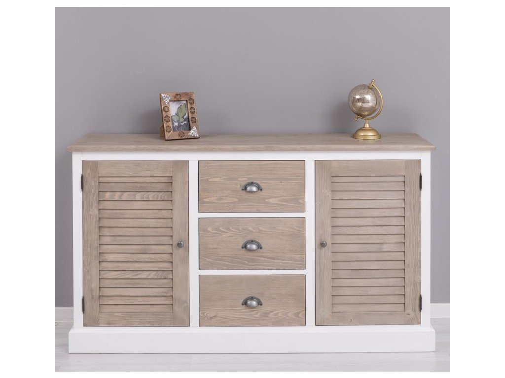 buffet with 2 doors and 3 drawers with soft close metal rails shutter collection color top p037 color corp p004 color doors draw
