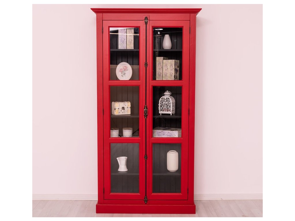 glass display case 2 doors with cremone color ext p047 color int p003 double colored
