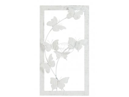 Kovový obraz BUTERFLY WHITE