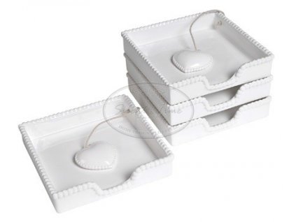 Miska na ubrousky PERLE white