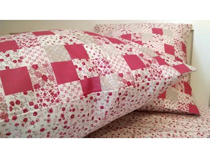 Povlečení Patchwork  BURGUNDA na 2 postele