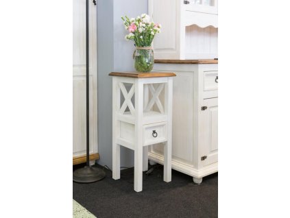 drewniany stolik kwietnik woskowany MES 10 min compress