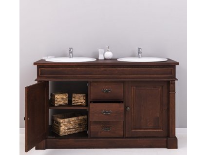 oak bathroom cupboard 2 wash basins sink included in price oak color p081 lacquered