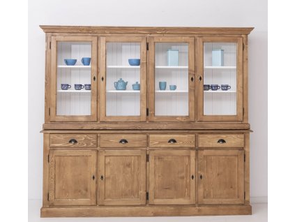 kitchen showcase with 8 doors and 4 drawers with metail rails color ext p001 color int p004