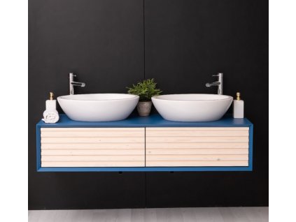 bathroom item 2 drawers slatted