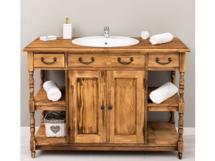 bathroom cabinet for sink with 2 doors and 2 shelves the sink included in the price color p064 deep brushed