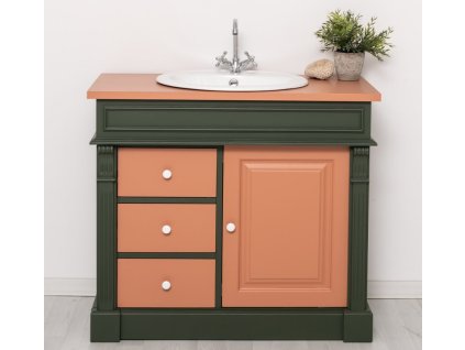 bathroom ornamental cabinet 3 drawers 1 door oak sink included the price color top p112 color corp p115 color doors drawers p112