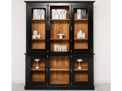 chest without drawers glass doors 2 door display case and open shelves color ext p150 color int p001 double colored