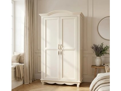 2 door wardrobe with adjustable shelves and hanging rail