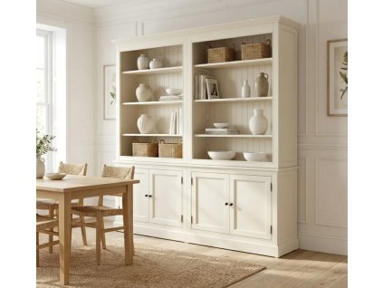 large bookcase with lower cabinet and doors