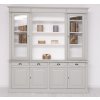 bookcase with 4 doors 4 drawers with metal rails 2 glass doors sup open shelf directoire collection color ext p077 color int p00