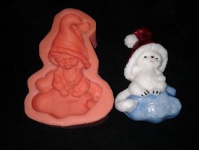 Silikonová formička kocour Santa 2042
